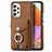 Soft Silicone Gel Leather Snap On Case Cover SD3 for Samsung Galaxy A32 4G Brown