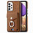 Soft Silicone Gel Leather Snap On Case Cover SD3 for Samsung Galaxy A32 5G Brown