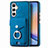 Soft Silicone Gel Leather Snap On Case Cover SD3 for Samsung Galaxy A34 5G Blue