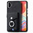 Soft Silicone Gel Leather Snap On Case Cover SD3 for Samsung Galaxy M04 Black