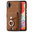 Soft Silicone Gel Leather Snap On Case Cover SD3 for Samsung Galaxy M04 Brown