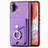 Soft Silicone Gel Leather Snap On Case Cover SD3 for Samsung Galaxy M04 Purple