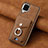 Soft Silicone Gel Leather Snap On Case Cover SD3 for Samsung Galaxy M12 Brown