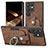 Soft Silicone Gel Leather Snap On Case Cover SD3 for Samsung Galaxy S24 Ultra 5G Brown