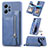 Soft Silicone Gel Leather Snap On Case Cover SD3 for Xiaomi Redmi Note 12 4G Blue