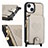 Soft Silicone Gel Leather Snap On Case Cover SD4 for Apple iPhone 13 Gray