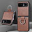 Soft Silicone Gel Leather Snap On Case Cover SD4 for Motorola Moto Razr 40 5G Brown