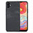 Soft Silicone Gel Leather Snap On Case Cover SD4 for Samsung Galaxy A04 4G Black