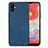 Soft Silicone Gel Leather Snap On Case Cover SD4 for Samsung Galaxy A04 4G Blue