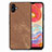 Soft Silicone Gel Leather Snap On Case Cover SD4 for Samsung Galaxy A04 4G Brown