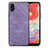 Soft Silicone Gel Leather Snap On Case Cover SD4 for Samsung Galaxy A04 4G Purple