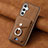 Soft Silicone Gel Leather Snap On Case Cover SD4 for Samsung Galaxy A04s Brown