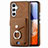 Soft Silicone Gel Leather Snap On Case Cover SD4 for Samsung Galaxy A14 4G Brown