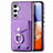 Soft Silicone Gel Leather Snap On Case Cover SD4 for Samsung Galaxy A14 4G Purple