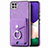 Soft Silicone Gel Leather Snap On Case Cover SD4 for Samsung Galaxy A22 5G Purple