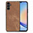 Soft Silicone Gel Leather Snap On Case Cover SD4 for Samsung Galaxy A34 5G Brown