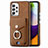 Soft Silicone Gel Leather Snap On Case Cover SD4 for Samsung Galaxy A52 4G Brown