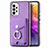 Soft Silicone Gel Leather Snap On Case Cover SD4 for Samsung Galaxy A73 5G Purple