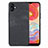 Soft Silicone Gel Leather Snap On Case Cover SD4 for Samsung Galaxy F04 Black