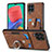 Soft Silicone Gel Leather Snap On Case Cover SD4 for Samsung Galaxy M33 5G Brown