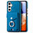 Soft Silicone Gel Leather Snap On Case Cover SD4 for Samsung Galaxy M44 5G Blue