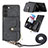 Soft Silicone Gel Leather Snap On Case Cover SD4 for Samsung Galaxy S22 5G Black