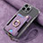 Soft Silicone Gel Leather Snap On Case Cover SD5 for Apple iPhone 15 Pro Purple