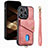 Soft Silicone Gel Leather Snap On Case Cover SD5 for Apple iPhone 16 Pro Pink