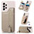 Soft Silicone Gel Leather Snap On Case Cover SD5 for Samsung Galaxy A23 4G Khaki