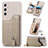 Soft Silicone Gel Leather Snap On Case Cover SD5 for Samsung Galaxy A34 5G Khaki