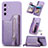 Soft Silicone Gel Leather Snap On Case Cover SD5 for Samsung Galaxy A34 5G Purple