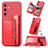 Soft Silicone Gel Leather Snap On Case Cover SD5 for Samsung Galaxy A34 5G Red