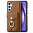 Soft Silicone Gel Leather Snap On Case Cover SD5 for Samsung Galaxy A54 5G Brown