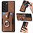 Soft Silicone Gel Leather Snap On Case Cover SD5 for Samsung Galaxy S21 FE 5G Brown