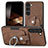 Soft Silicone Gel Leather Snap On Case Cover SD5 for Samsung Galaxy S24 Plus 5G Brown