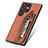 Soft Silicone Gel Leather Snap On Case Cover SD6 for Samsung Galaxy S22 Ultra 5G Brown