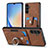 Soft Silicone Gel Leather Snap On Case Cover SD7 for Samsung Galaxy A34 5G Brown