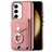 Soft Silicone Gel Leather Snap On Case Cover SD7 for Samsung Galaxy S22 5G Pink