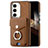 Soft Silicone Gel Leather Snap On Case Cover SD7 for Samsung Galaxy S24 5G Brown