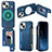 Soft Silicone Gel Leather Snap On Case Cover SD8 for Apple iPhone 15 Blue