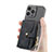 Soft Silicone Gel Leather Snap On Case Cover SD8 for Apple iPhone 15 Pro Black