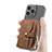 Soft Silicone Gel Leather Snap On Case Cover SD8 for Apple iPhone 15 Pro Brown