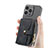 Soft Silicone Gel Leather Snap On Case Cover SD8 for Apple iPhone 15 Pro Max Black