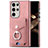 Soft Silicone Gel Leather Snap On Case Cover SD8 for Samsung Galaxy S24 Ultra 5G Pink