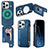 Soft Silicone Gel Leather Snap On Case Cover SD9 for Apple iPhone 16 Pro Blue