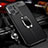 Soft Silicone Gel Leather Snap On Case Cover with Magnetic Finger Ring Stand for Oppo Find X5 5G Black