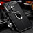 Soft Silicone Gel Leather Snap On Case Cover with Magnetic Finger Ring Stand for Oppo K11x 5G Black