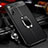Soft Silicone Gel Leather Snap On Case Cover with Magnetic Finger Ring Stand for Oppo K5 Black