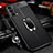 Soft Silicone Gel Leather Snap On Case Cover with Magnetic Finger Ring Stand for Oppo K9 5G Black