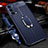 Soft Silicone Gel Leather Snap On Case Cover with Magnetic Finger Ring Stand for Oppo K9 5G Blue